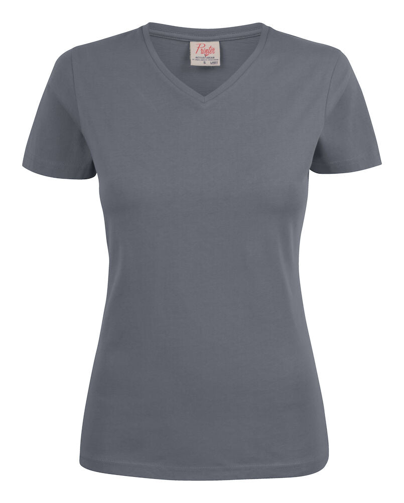Heavy V-neck Dame - Mørkegrå - Printer 2264025