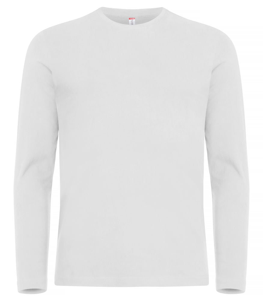 Premium langærmet t-shirt - Hvid - Clique 029358 - Modekompagniet.dk
