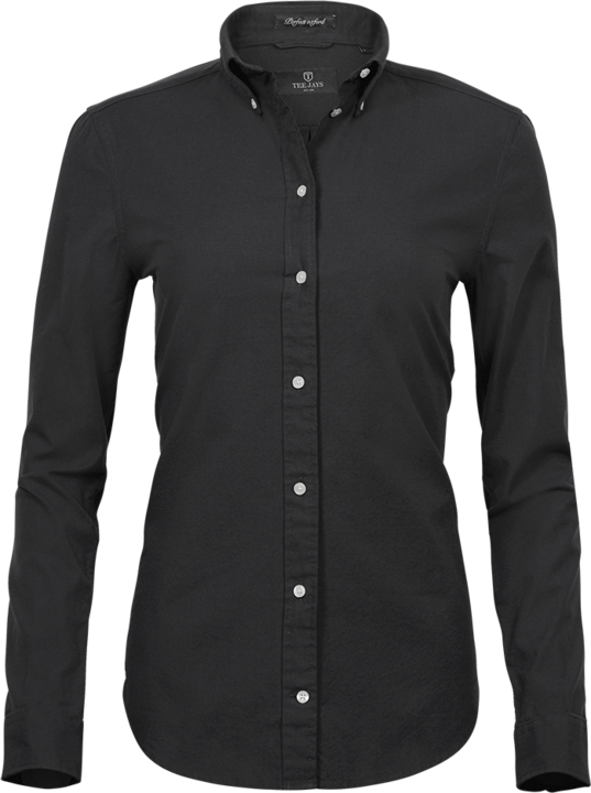 Perfect oxford shirt - Dame - Sort - Style 4001 - Modekompagniet.dk