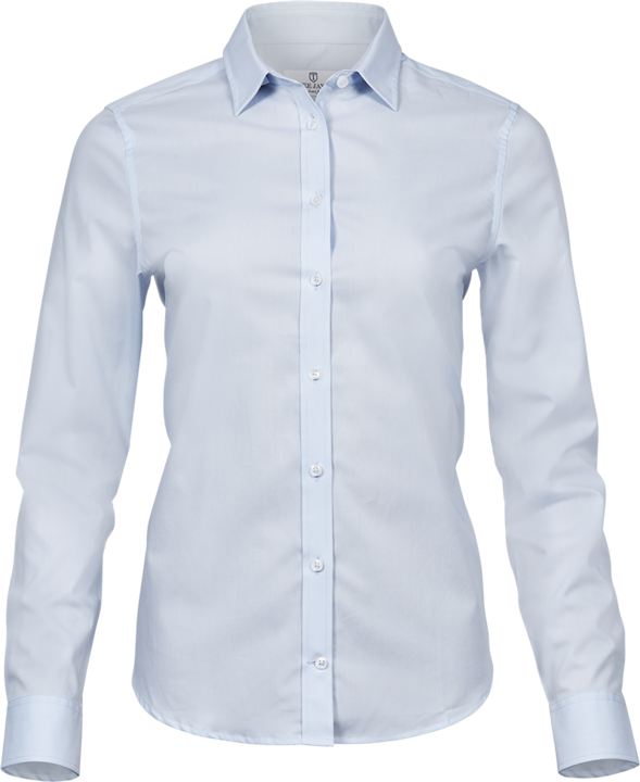 Stretch luxury shirt - Dame - Blå - Style 4025 - Modekompagniet.dk