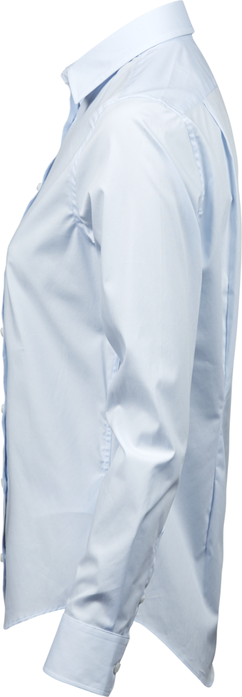 Stretch luxury shirt - Dame - Blå - Style 4025 - Modekompagniet.dk