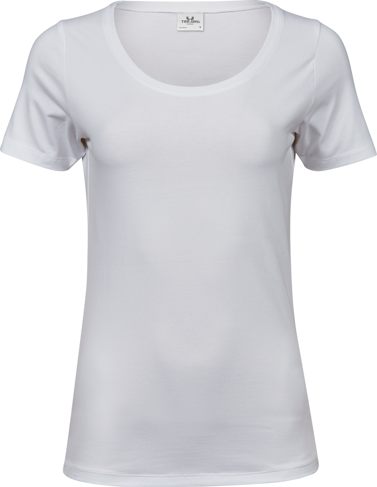 Stretch tee - Dame - Hvid - Style 450 - Modekompagniet.dk