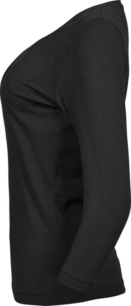 3/4 stretch sleeve tee - Dame - Sort - Style 460 - Modekompagniet.dk