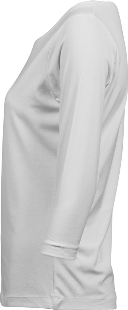 3/4 stretch sleeve tee - Dame - Hvid - Style 460 - Modekompagniet.dk