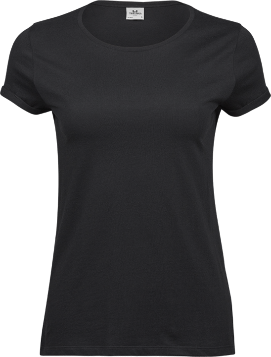 Roll-up tee - Dame - Sort - Style 5063 - Modekompagniet.dk