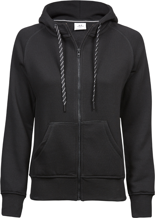 Fashion full zip hood - Dame - Sort - Style 5436 - Modekompagniet.dk