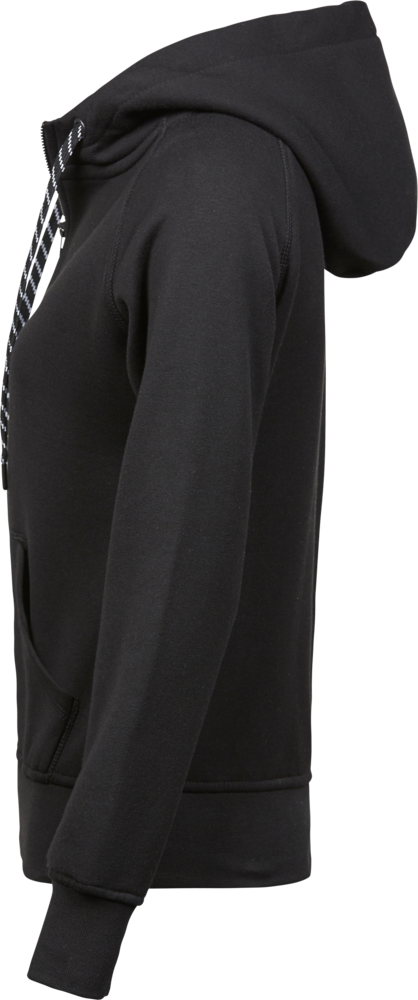 Fashion full zip hood - Dame - Sort - Style 5436 - Modekompagniet.dk