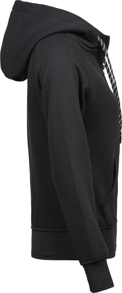 Fashion full zip hood - Dame - Sort - Style 5436 - Modekompagniet.dk