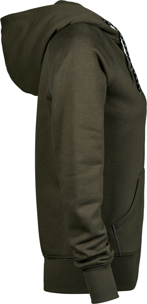 Fashion full zip hood - Dame - Oliven - Style 5436 - Modekompagniet.dk