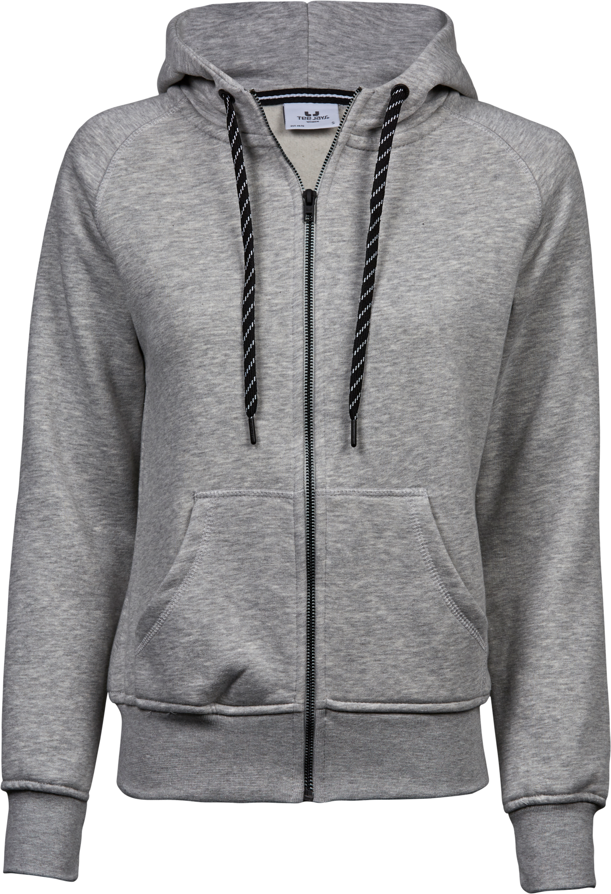 Fashion full zip hood - Dame - Grå - Style 5436 - Modekompagniet.dk