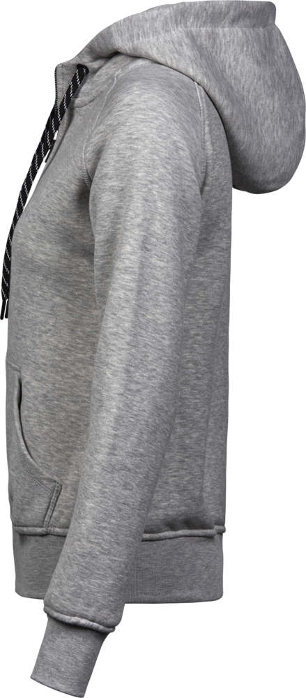 Fashion full zip hood - Dame - Grå - Style 5436 - Modekompagniet.dk