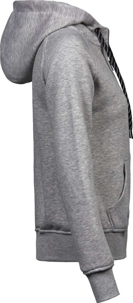 Fashion full zip hood - Dame - Grå - Style 5436 - Modekompagniet.dk