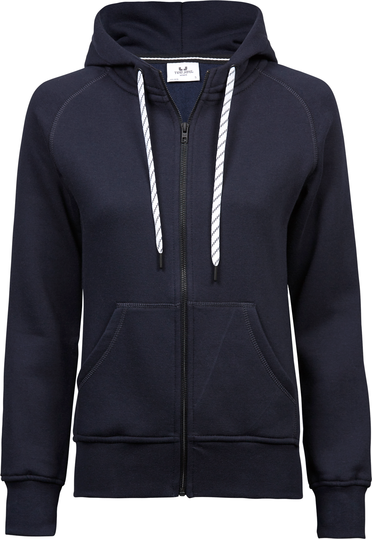 Fashion full zip hood - Dame - Navy - Style 5436 - Modekompagniet.dk