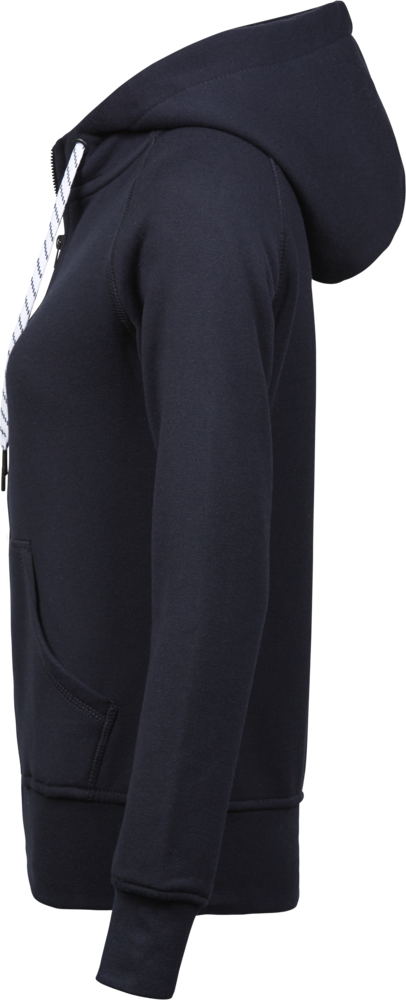 Fashion full zip hood - Dame - Navy - Style 5436 - Modekompagniet.dk