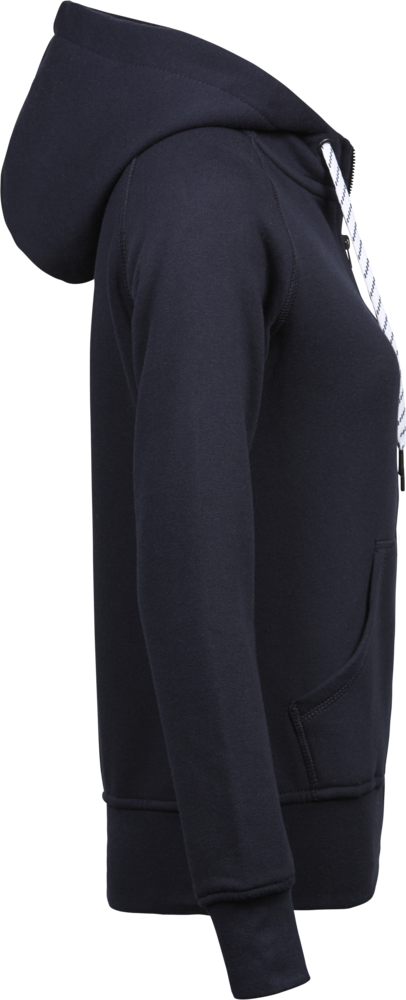 Fashion full zip hood - Dame - Navy - Style 5436 - Modekompagniet.dk