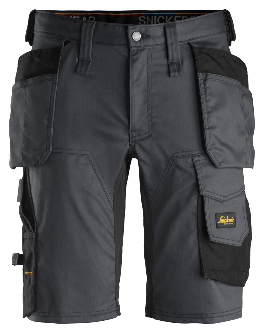 Snickers 6141, AllroundWork håndværkershorts, Stålgrå/Sort - Modekompagniet.dk