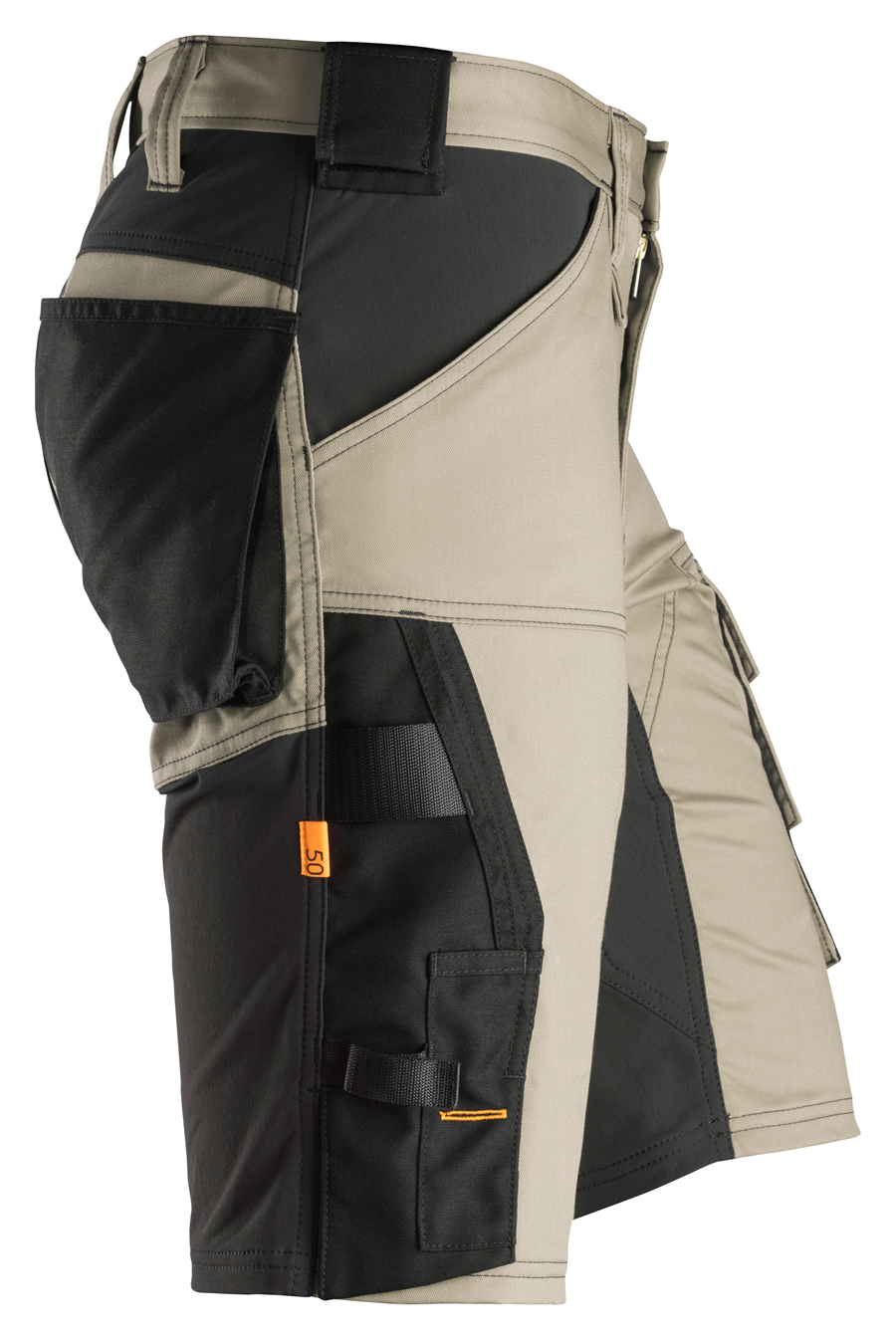 Snickers 6143 AllroundWork arbejdsshorts, Khaki/Sort - Modekompagniet.dk