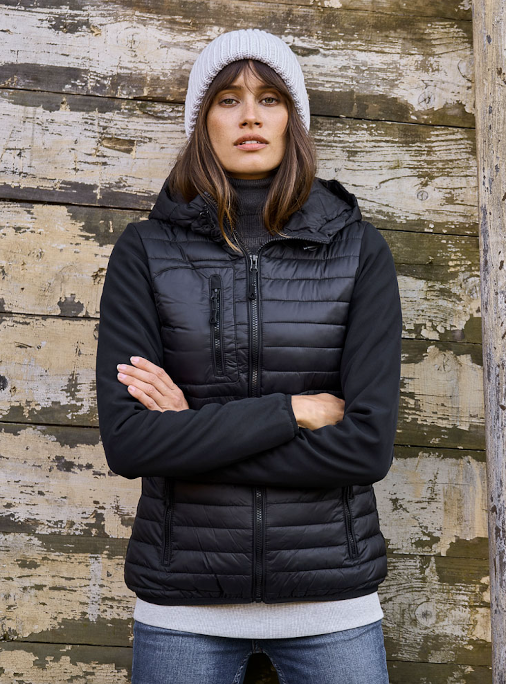 Hooded crossover jacket - Dame - Style 9629 - Modekompagniet.dk