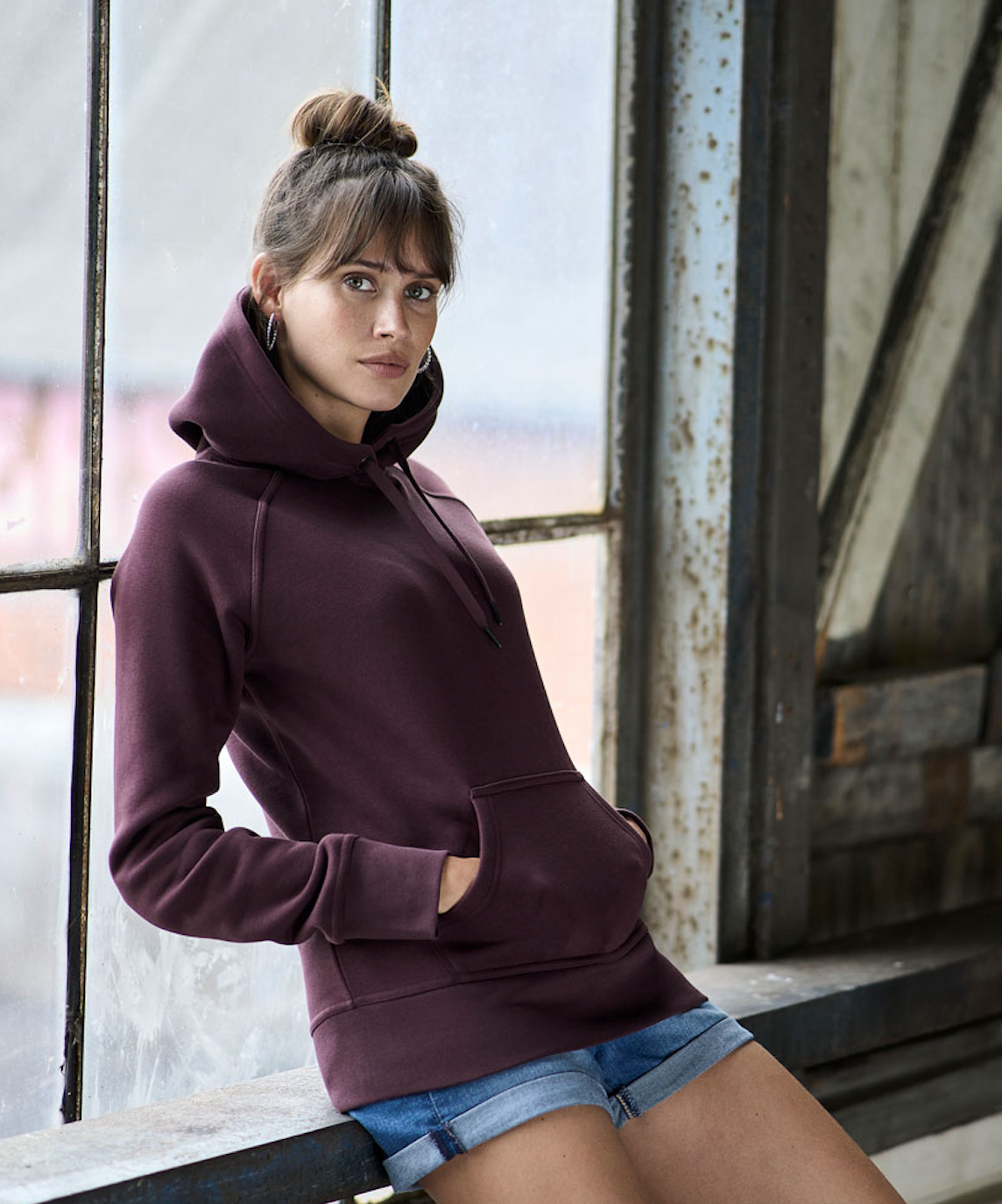 Hooded sweatshirt - Dame - Sort - Style 5431 - Modekompagniet.dk
