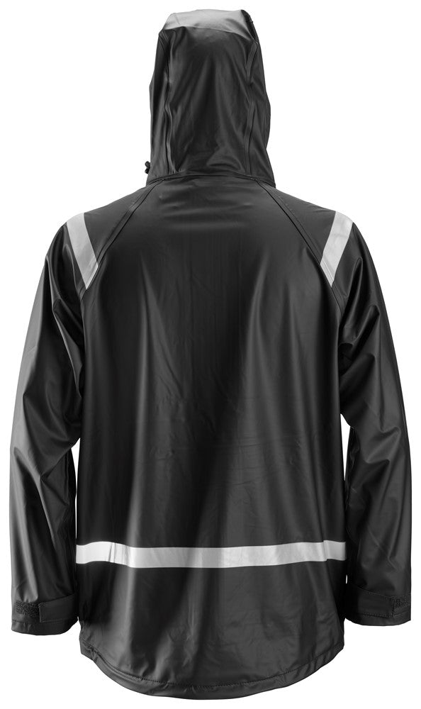 PU Regnjakke - Sort - Snickers 8200 - Modekompagniet.dk