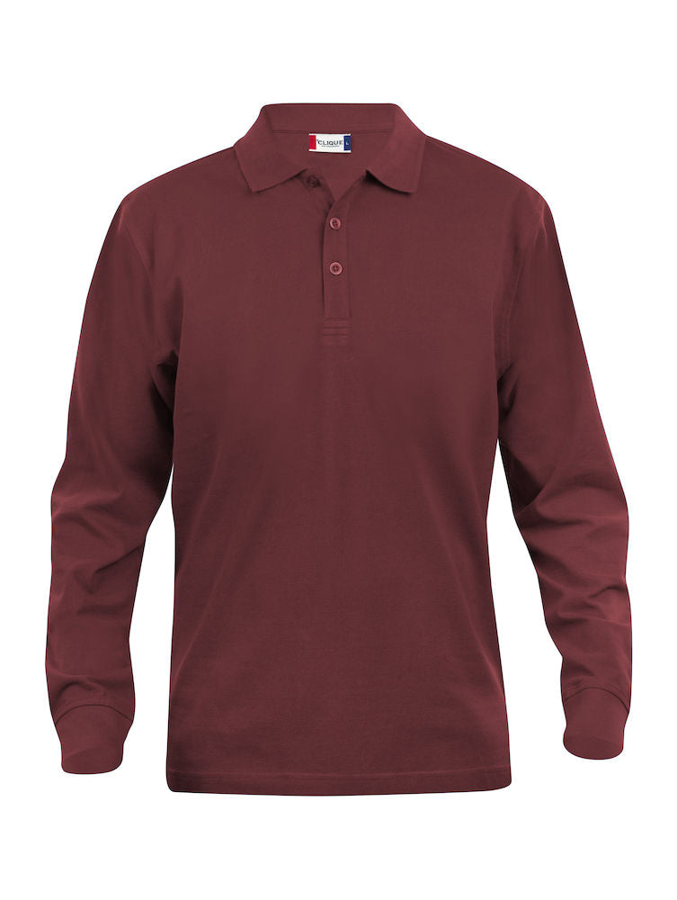 Classic Langærmet Herre Polo, Bordeaux - Clique 028245 - Modekompagniet.dk