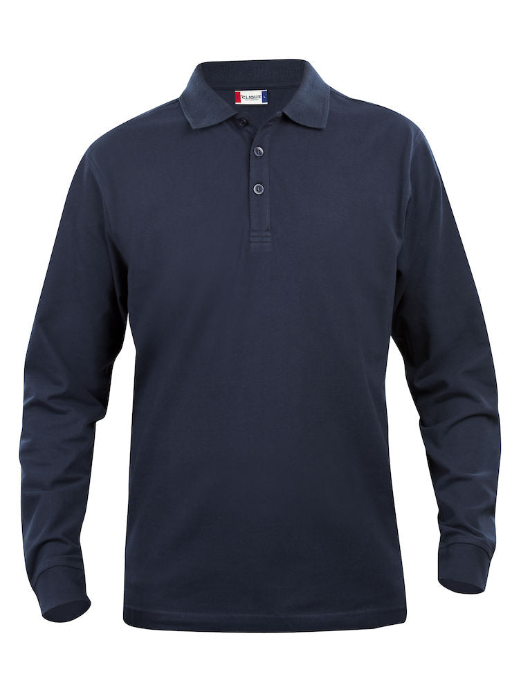 Classic Langærmet Herre Polo, Navy Blå - Clique 028245 - Modekompagniet.dk