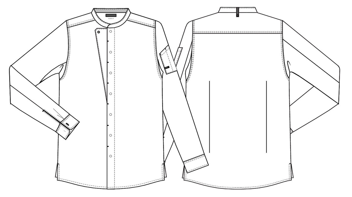 KOKKE-/SERVICEJAKKE LANG ARM - Herre/ dame - Sand - 23515 - Modekompagniet.dk