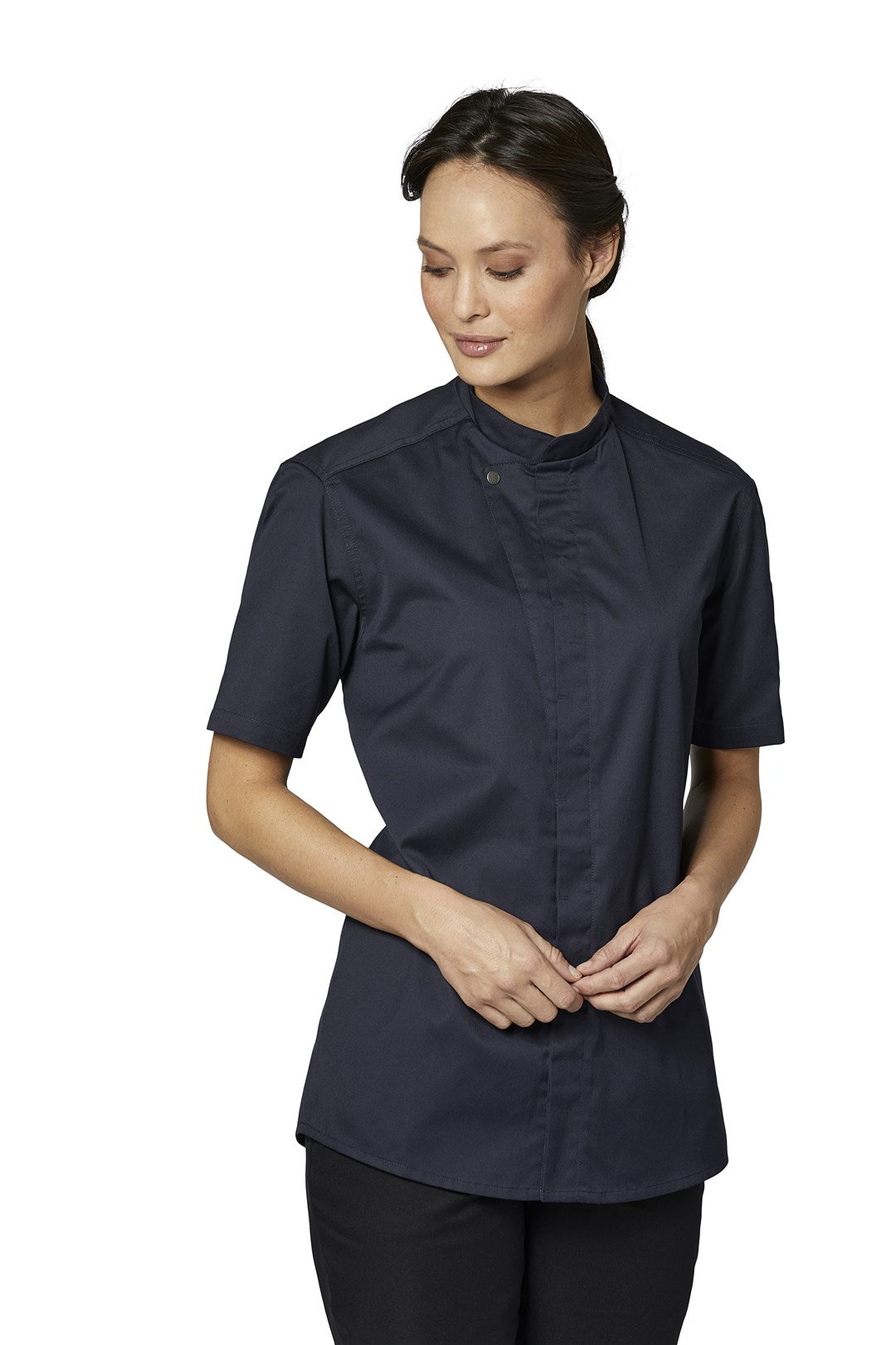 KOKKE-/SERVICEJAKKE KORT ARM - Herre/ Dame - Navy - 23516 - Modekompagniet.dk