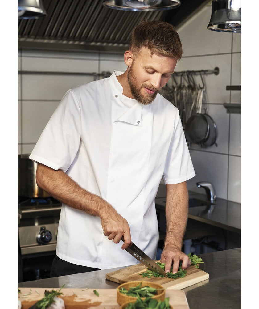 Nybo Workwear Take Away kortærmet kokkejakke - Herre/ dame - Sort - 501015900 - Modekompagniet.dk