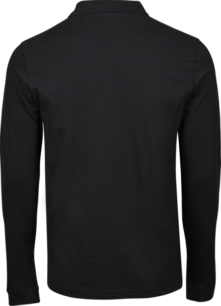 Luxury stretch langærmet polo - Herre - Sort - Style 1406 Teejays - Modekompagniet.dk