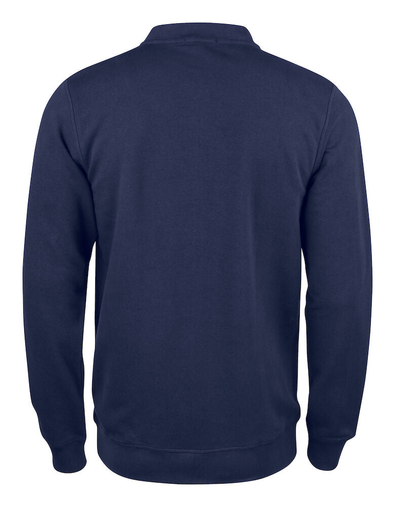 Premium OC Navy Blå Herre Cardigan - Clique 021006 - Økologisk Bomuld & Recycled Polyester med YKK Lynlåse