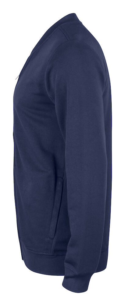 Premium OC Navy Blå Herre Cardigan - Clique 021006 - Økologisk Bomuld & Recycled Polyester med YKK Lynlåse