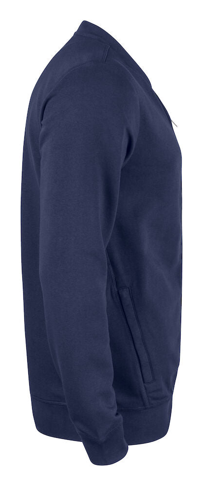 Premium OC Navy Blå Herre Cardigan - Clique 021006 - Økologisk Bomuld & Recycled Polyester med YKK Lynlåse