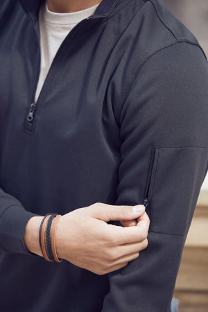 Basic Active Half Zip Navy , Unisex, Clique 021013