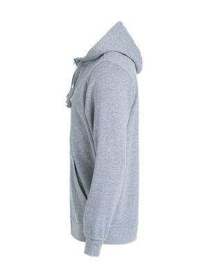 Basic sweat hættetrøje med lynlås, Grå melange - Clique 021034