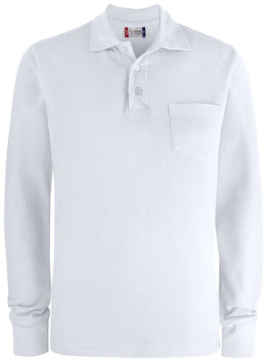 Basic Polo Pocket Langærmet, Herre, Hvid - CLIQUE 028235 - 00