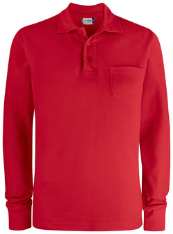 Basic Polo Pocket Langærmet, Herre, Rød - CLIQUE 028235 - 35