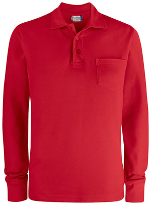 Basic Polo Pocket Langærmet, Herre, Rød - CLIQUE 028235 - 35