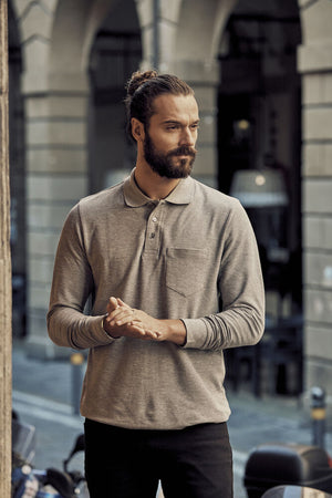 Basic Polo Pocket Langærmet, Herre, Hvid - CLIQUE 028235 - 00