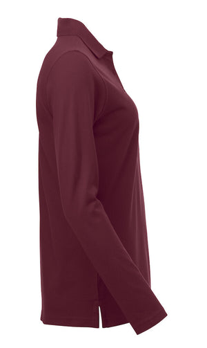 Classic Marion Langærmet Polo, Bordeaux - Dame - Clique 028247