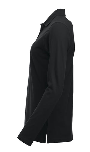 Classic Marion Langærmet Polo, Sort - Dame - Clique 028247