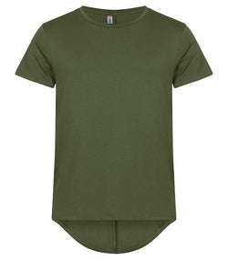 Ekstra længde i ryggen T-shirt - Brooklyn, Herre, Army Green CLIQUE 029006 - 71