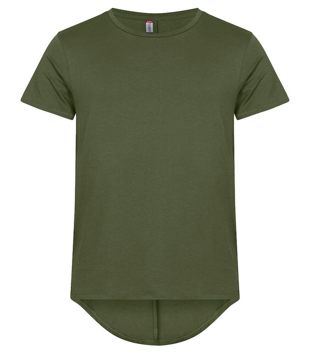 Ekstra længde i ryggen T-shirt - Brooklyn, Herre, Army Green CLIQUE 029006 - 71
