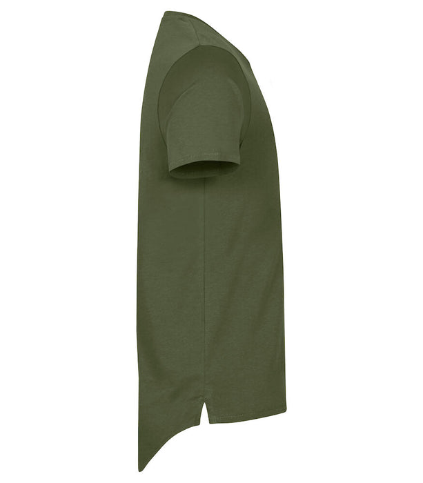 Ekstra længde i ryggen T-shirt - Brooklyn, Herre, Army Green CLIQUE 029006 - 71