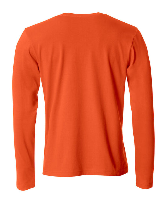 Basic T-shirt med langeærmer - Herre - Orange - Clique 029033