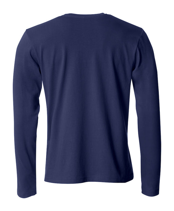 Basic T-shirt med langeærmer - Herre - Navy Blå - Clique 029033