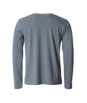Basic T-shirt med langeærmer - Herre - Grå - Clique 029033
