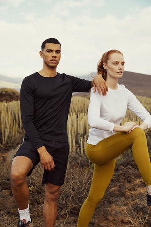 Basic Active-T langærmet T-shirt, Herre - Hvid - Clique 029040