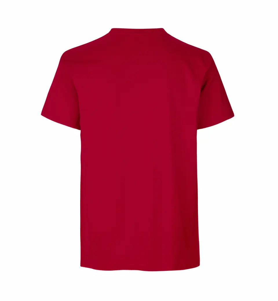 Ekstra slidstærk T-shirt til herre – Rød, bomuld med fire-lags rib - 0300