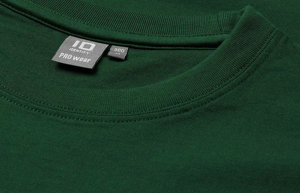Ekstra slidstærk T-shirt til herre – Flaskegrøn, bomuld med fire-lags rib - 0300